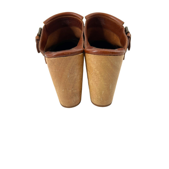 Madewell Womens Leather Fringe Clog Platform Shoe Round Toe Size 6US Brown - Picture 7 of 10
